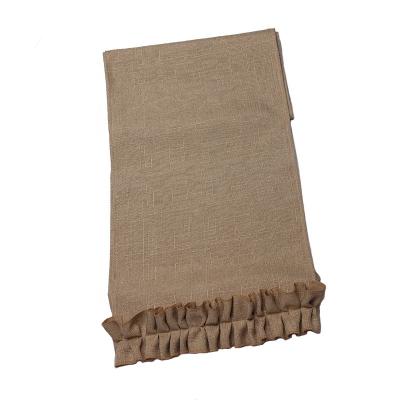 China Wholesale Color Modern Natural Faux Natural Dining Room Table Runner Ruffled Dashboard Canvas Runner for sale