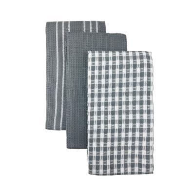 China High Quality Simple Cotton Kitchen Towel Water Absorption Waffle Weave Comfortable Strong Tea Towel for sale