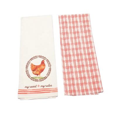 China Kitchen Tea Towels Wholesale Customized 100% Cotton Kitchen Towel Printed Chicken Pattern Tea Towel for sale