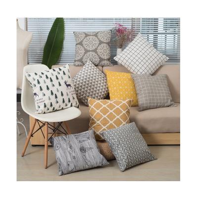 China Machine Washable Yellow Home Tile Cushion Cover Decorative Sofa Office Chair Lumbar Back Cushion Pillow Shape for sale