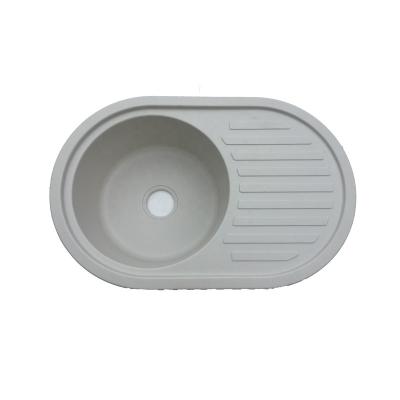 China Without Faucet Small Quartz Matte Gray Country Style Kitchen Sinks Factory Directly for sale