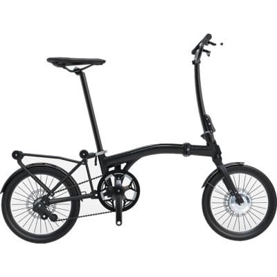 China Aluminum Alloy 16 Inch Folding Bike Part Saving Smart Front 7 Speed ​​And Read Disc Brake for sale