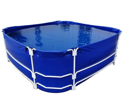 China Collapsible Soft Flexible Fish Pond Fish Tanks Square PVC Plastic Pond for sale