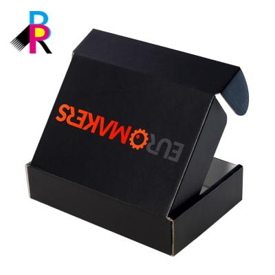 China Recycled Mailing Box Guangzhou Factory Logo Custom Materials Black Ad Corrugated Wholesale for sale