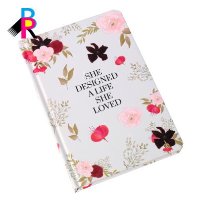 China Custom Colorful Eco-Friend Flower A5 Cover Recycled Hardcover Office Offset Paper Notebook for sale