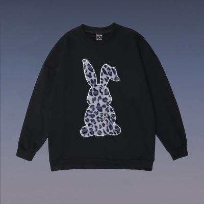 China Breathable Winter OEM Cotton Color Men's Pullover Sweatshirt Rabbit Pattern Streetwear Long Sleeve Hoodies Men Clothing for sale