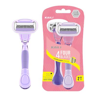 China KAILI Female Four Blades Shaving Razor 4 Blades Super Quality System Razor for sale