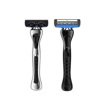 China Triple Blade Men Shaving High Quality Cheap Razor With Triple Blade Metal Handle System Razor for sale