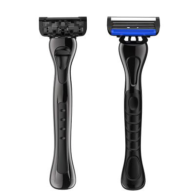 China Wholesale Triple Blade Metal Handle Razor 4 Blades System Shaving Razor For Men for sale