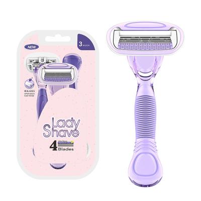 China 4 Blade Disposable Razor Shaver For Women, Disposable Lady Shaver, Four Blade Razor for sale