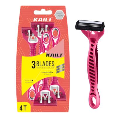 China KAILI 3 Blade Cartridge Backless Razor Disposable Shaving Razor Blade for sale