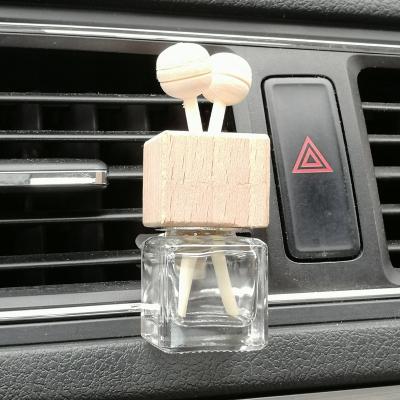 China Personal Care Custom Logo 8ML Square Shaped Car Air Freshener Perfume Glass Empty Bottle for sale