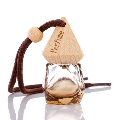 China Personal Care 8ml Brown Empty Car Air Freshener Perfume Glass Hanging Bottle , Empty Essential Oil Bottle for sale