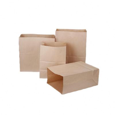 China Customized Disposable Hot Sale Gift Printing Take Out Biodegradable Flat Bottom Coffee Food Packaging Paper Bag for sale