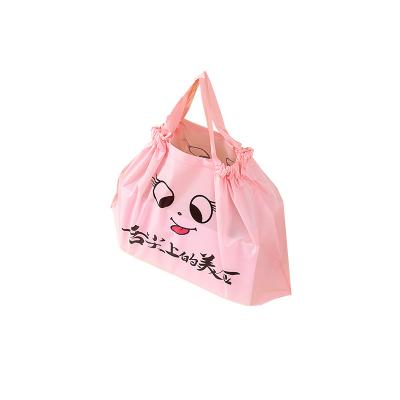 China Strong Bearing Capacity Fancy Logo Disposable Durable Stylish Food Convenience Disposable Takeaway Packaging Bag for sale