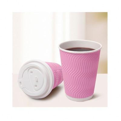 China New Style Disposable Hot Selling Rose Coffee Custom Printed Eco-Friendly Disposable Leakproof Paper Cup for sale