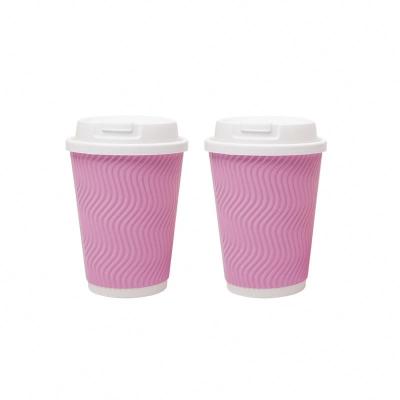 China New Hot Sale Disposable Summer Custom Logo S-pattern Large Fancy Disposable Paper Coffee Cup for sale