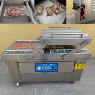 China Automatic Double Chamber Food Nitrogen Gas Food Fish Flesh Vacuum Sealer Gasket Rinsing Filling Machine for sale