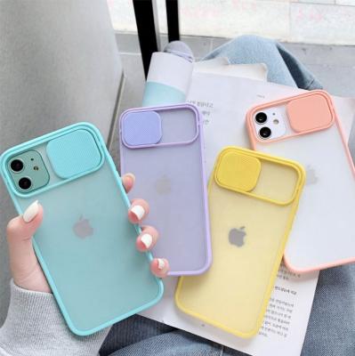 China Unique Soft PC Silicone Protector Camera Slide Lens Mobile Phone Case For Iphone 11 12 Pro Max for sale