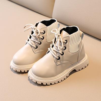 China Anti-Smell Lace Up Round Toe Kids Boots Shear Scratching Kids Boots For Kids With Size 21-30 for sale