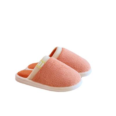 China Velvet Lining Man And Woman Winter Slippers Warm Soft Plush Round Upper Indoor Shoes for sale