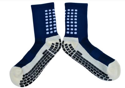 China Custom color knitted Cotton team Sports Anti Slip Socks for men for sale