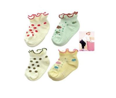 China Embroidery Knitted Bamboo Cute Cotton Anti-Slip Baby Sock for sale