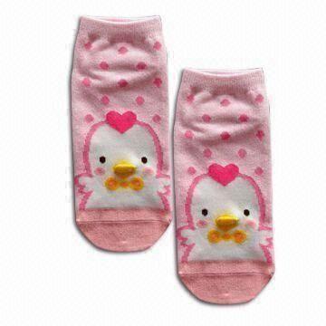 China Custom design, color cute 3-D  Jacquard Children's Cotton Socks for sale