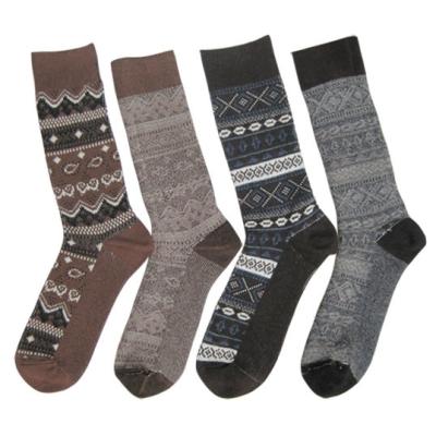 China custom logo, design Multi Jacquard socks for sale