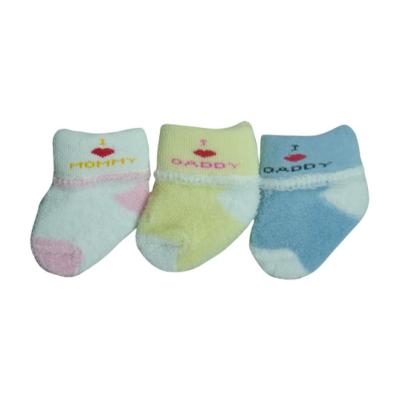 China Custom color soft comfortable cotton terry Infant's socks for sale