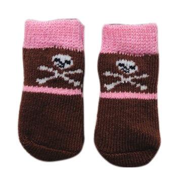 China Custom logo, design cute cotton pet socks with jacquard logo for sale