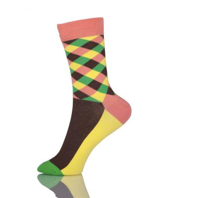 China Custom logo, design colored Pattern Dress Crew Trendy Cotton Happy Socks Women for sale