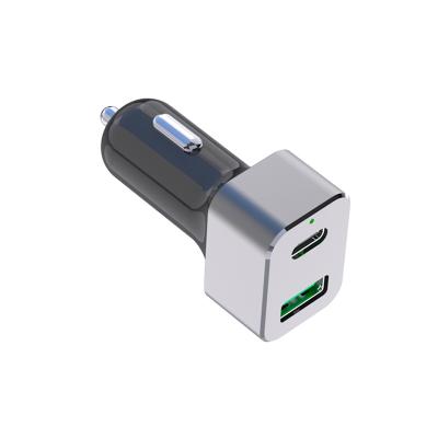 China Dual USB Charging Ports CE/ROHS Certificated PD 30W QC3.0 18W Dual Port Car Charger Adapter USB Car Charger 48W Charging for sale