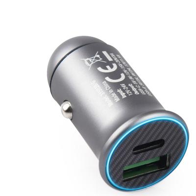 China Fast Fast Dual USB Charger QC3.0 18W Max Type Mobile Phone/Mackbook/Tablet kc c 60W Aluminum Alloy Car Charger for sale