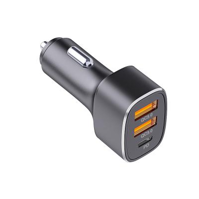 China Mobile Phone/Mackbook/Tablet USB C Car Charger 56W with Dual Port USB-C 20W and 2*USB-A 18W Car Charger with CE ROHS Certificates for sale