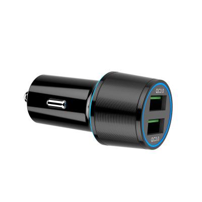 China Qualcomm qc3.0 mobile phone fast charging dual 36W car charger usb car charger for iPhone, Samsung, Xiaomi phone for sale