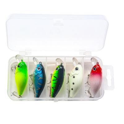 China ABS Plastic Bait Set 5pcs Water Top Crankbait Lure Plastic Rock Fish Ocean Gold Beach for sale