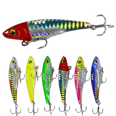 China High Simulation Luya Lure Sequins Iron Plate VIB Metal Blood Tank Hook Casting Away Sea Bass Fishing Lures for sale