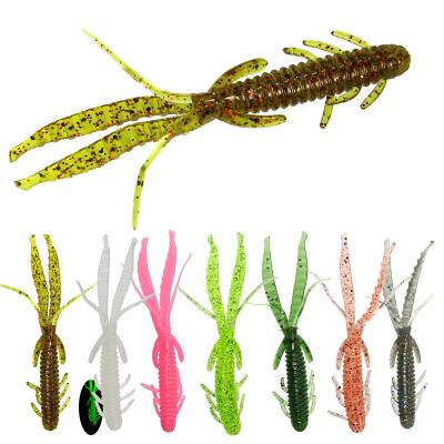 China 8pcs Luya Lifelike Soft Lures 7.5cm/2g Sinking Shrimp Soft Simulation Lure Fishing Tackle for sale