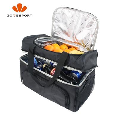 China Double Decker Insulated Casserole Carrier Hot Food Pizza Cooler Thermal Bag Cooler Waterproof Cold Delivery Picnic Camping for sale