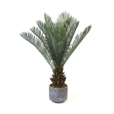 China Artificial Indoor Plastic Bonsai Cycads Revoluta Palm Plant Tree 90cm Tall Art Decor 65cm for sale