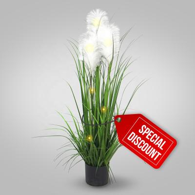 China With LED Lights Plant Fake Plant Live Onion Potted Plants 3 Head Tubular Artificial Grass Potted Plants With LED Lights for sale