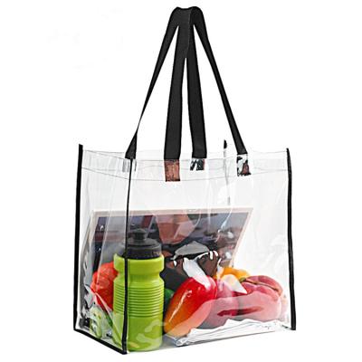 China Normcore/Minimalist Tote Bag Transparent Travel Gym Sports Custom 2 Pack PVC Clear Feminine OPEN Lady for sale