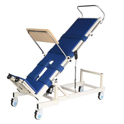 China Multifunctional Electric Standing Training Metal Bed Tilt Training Straight Bed For Rehabilitation for sale