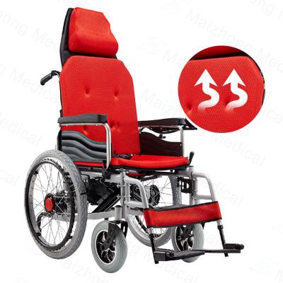 China New Lightweight Foldable Power Wheelchair High Backrest Light Electric Wheelchair With Lithium Battery for sale