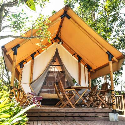 China Wooden Four-Season Living Structure Glamping Safari Tent Wood House Resort Attic Plywood Pole Frame (80x60x3mm) for sale