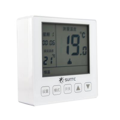 China Customized Battery Operated Wall-hung Thermostat SUITTC Boiler Thermostat Wired Programmable and Wholesale Version for sale