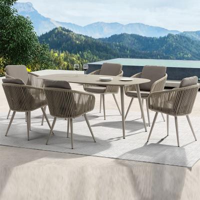 China Contemporary Nordic Simple Combination Hotel Five-piece Leisure Terrace Garden Yard Outdoor Tables And Chairs for sale