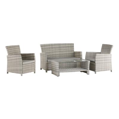 China KD Design 4 Pieces Rattan Patio Furniture Sofa Patio Furniture Sets Garden for sale