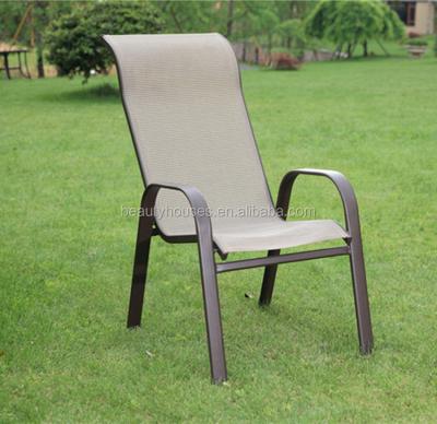 China Contemporary Outdoor High Back Chair Metal Stacking Chair for sale